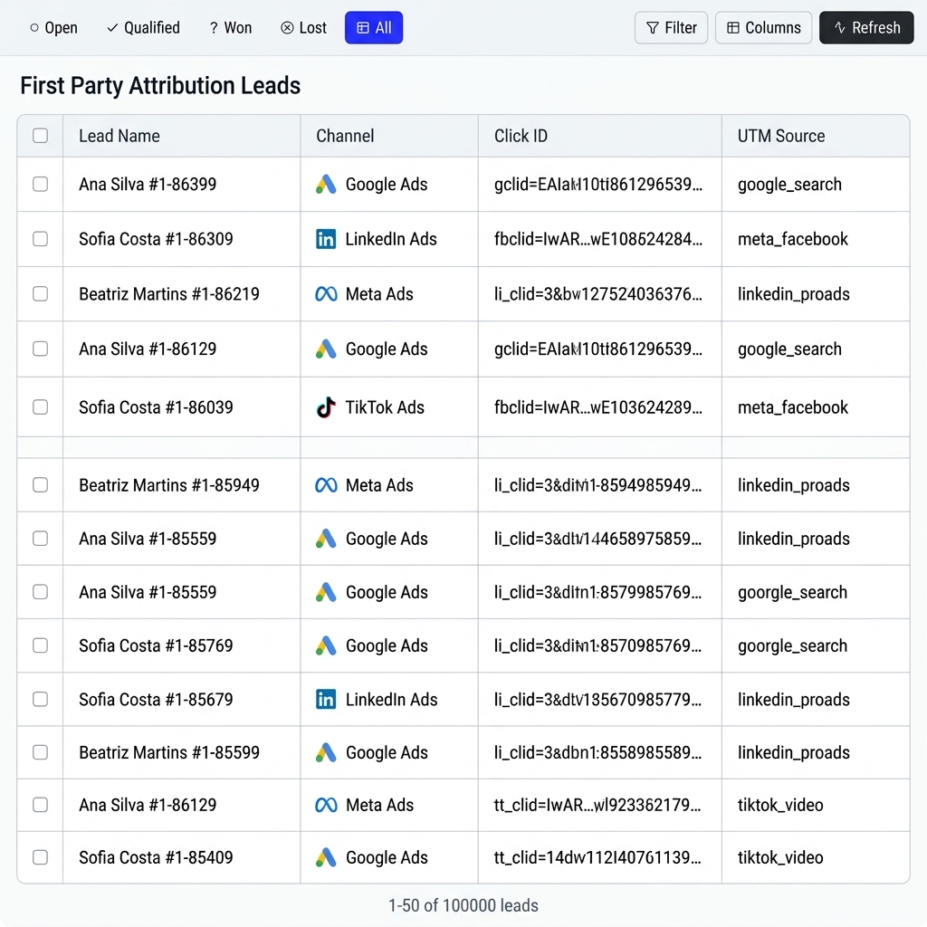 First party attribution dashboard
